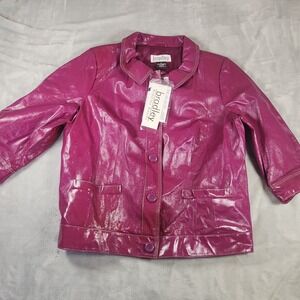 Bradley Bayou Leather Jacket 1X Metallic Pink Jacket Mob Wife‎ Barbiecore NWT